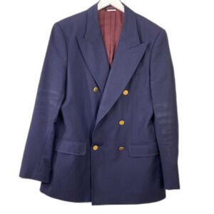 Gucci Uniform Blazer Navy Wool Mohair  EU 48 US 38 Replacement parts only flaws*